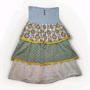 Scrapbook Original 3-Tiered Fairycore Skirt Lace Raw Hem Cottage Peasant Boho